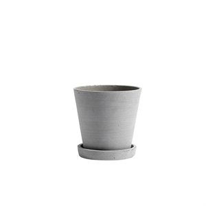 HAY Flowerpot mit Untertasse M Grau