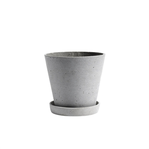 HAY Flowerpot mit Untertasse L Grau
