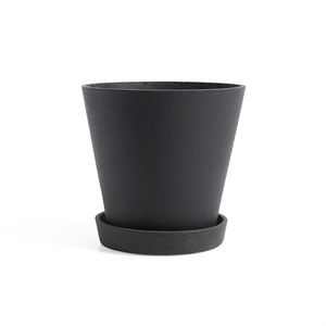 HAY Flowerpot mit Untertasse XL Schwarz