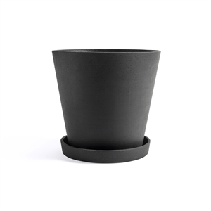 HAY Flowerpot Topf mit Untertasse XXXL Schwarz