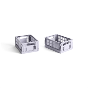 HAY Colour Crate Aufbewahrungsbox Mini 2er-Set Lavendel