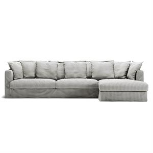 Decotique Le Grand Air 3-Sitzer Sofa Linkshänder Esche Streifen/Leinen
