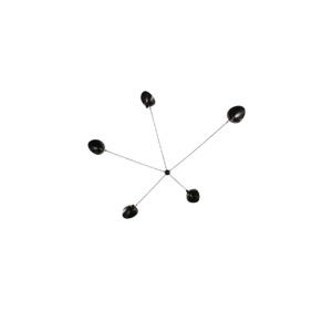 Serge Mouille Spider 5 Feste Arme Wandlampe Schwarz