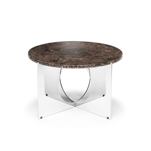Design By Us This Is Art Couchtisch Chrom/ Braun Marmor