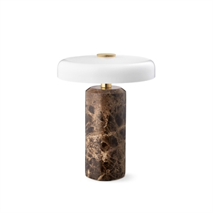Design By Us Trip Tragbare Lampe Dark Emperador Marmor/Glänzender Opal