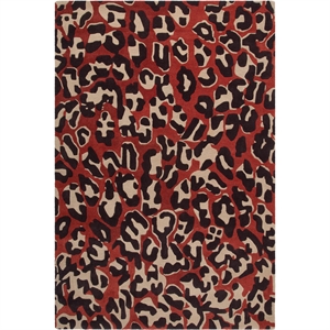 Decotique Leoparden-Teppich 250x350 cm Rot