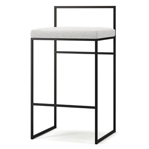 Department Barhocker mit Rückenlehne 80 cm Schwarz/Pazifikweiß