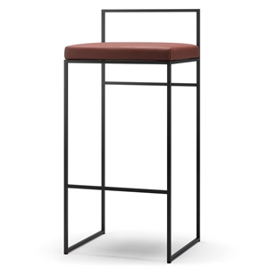 Department Barhocker mit Rückenlehne 90 cm Schwarz/Braun Leder