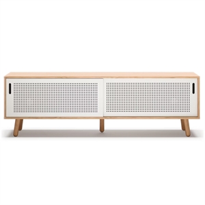 Department Ray TV-Bank 180 cm Eiche/ Weiß