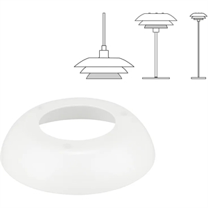 Dyberg Larsen Ersatzglas für DL20 Unteres Lampenschirm Weiß