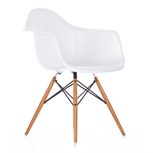 Vitra Eames Plastic DAW Dining Chair Weiß/ Goldahorn