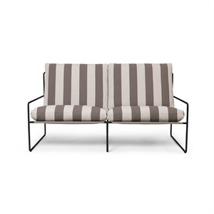 Ferm Living Desert 2-Sitzer-Sofa Stripe Black/Chocolate