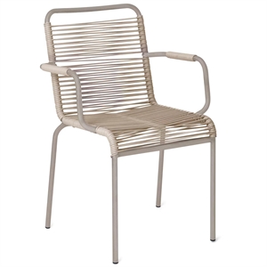 Fiam Mya Spaghetti Gartenstuhl mit Armlehnen Cappuccino/Taupe
