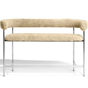 Møbel Copenhagen Font Bar Sofa 75 cm Schaffell Honig/Polierter Stahlrahmen