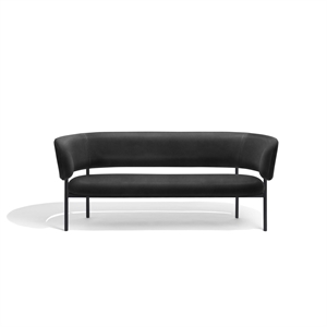 Møbel Copenhagen Font Sofa Dunes Anthrazitfarbenes Leder/ Schwarz Rahmen