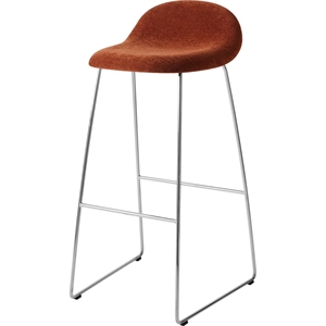 Gubi 3D Barhocker H75 Edelstahl/Belsuede Special Dedar 133
