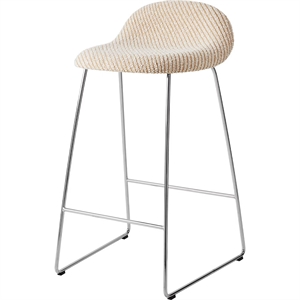 Gubi 3D Barhocker H65 Edelstahl/Lupo Special Diagonal Bouclé/Dedar 009