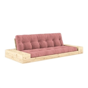 Karup Base Schlafsofa mit Seitenkasten und 5-lagiger Matratze Klar/Rosa