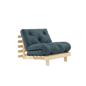 Karup Roots Schlafsofa mit Matratze 90x200 757 Petrolblau/Roh