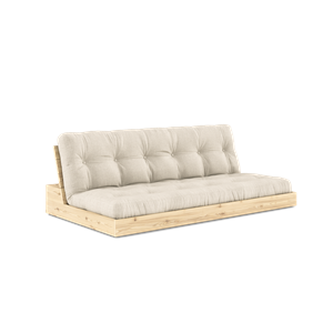 Karup Design Lampensockel Schlafsofa mit 5-lagiger Matratze, Klar/Leinen