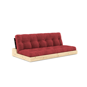 Karup Design Lampensockel Schlafsofa mit 5-lagiger Matratze, Nachtschwarz/Rubinrot