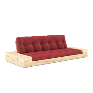 Karup Design Lampensockel Schlafsofa mit Seitenkasten und 5-lagiger Matratze, Klar/ Rubinrot