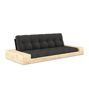 Karup Design Lampensockel Schlafsofa mit Seitenkasten und 5-Lagen-Matratze Nachtschwarz/Dunkelgrau