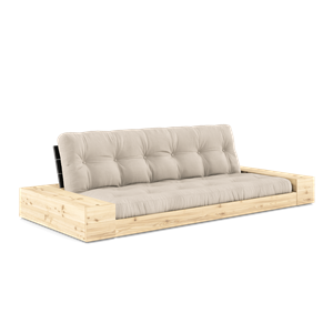 Karup Design Lampensockel Schlafsofa mit Seitenkasten und 5-Lagen-Matratze Nachtschwarz/ Beige