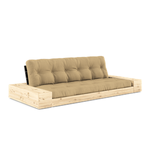 Karup Design Lampensockel Schlafsofa mit Seitenkasten und 5-Lagen-Matratze Nachtschwarz/ Beige