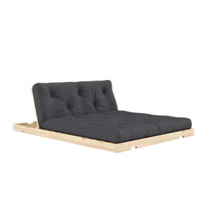 Karup Klapp-Schlafsofa mit Matratze 140x200 Dunkelgrau/Roh