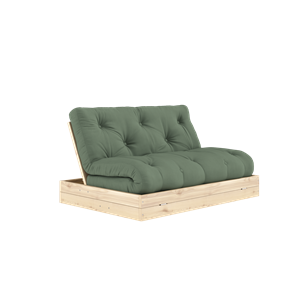 Karup Design Flip Schlafsofa mit Matratze 140x200 Olivgrün/Klarlackiert