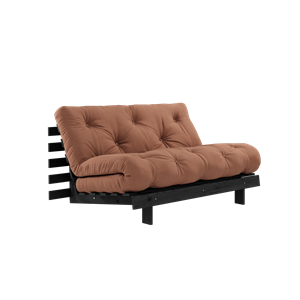 Karup Design Roots Schlafsofa mit Roots-Matratze 140x200 Lehmbraun/Schwarz Lackiert