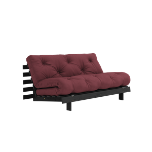 Karup Design Roots Schlafsofa mit Roots-Matratze 160x200 Bordeaux/Schwarz Lackiert