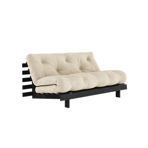 Karup Design Roots Schlafsofa mit Roots-Matratze 160x200 Beige/ Schwarz Lackiert