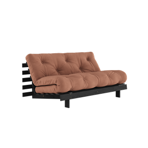 Karup Design Roots Schlafsofa mit Roots-Matratze 160x200 Lehmbraun/Schwarz Lackiert