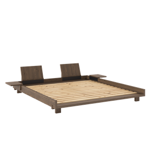 Karup Design Social Bettgestell mit 2 Rückenlehnen & Beistelltisch 180x200 Carob Brown