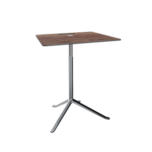 Fritz Hansen Little Friend KS13 Beistelltisch, Höhe, Walnuss/poliertes Aluminium