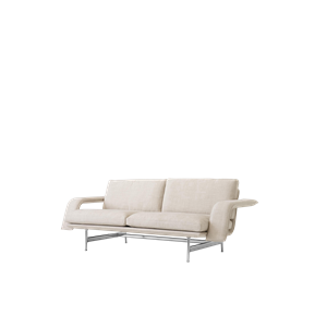 &Tradition Meantime AV30 2-Sitzer-Sofa, Poliertes Aluminium/ Ecriture 0210