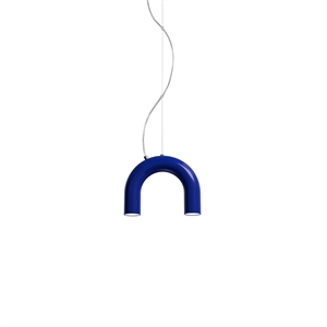 Schrägbogen- Pendelleuchte Blau