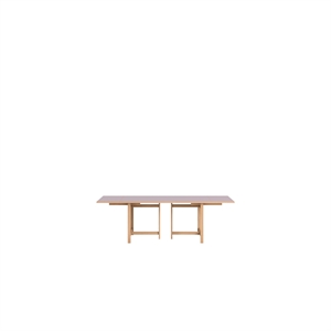 MOEBE Rechteckiger Esstisch 160x90 mit 2 Verlängerungen Soft Lilac