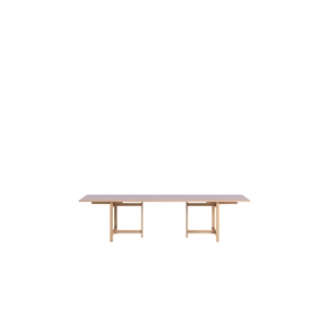 MOEBE Rechteckiger Esstisch 220x90 mit 2 Verlängerungen Soft Lilac