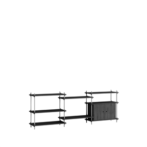 Moebe Regal S.85.3.B Schwarz/Edelstahl