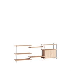 Moebe Regal S.85.3.B Eiche/Edelstahl