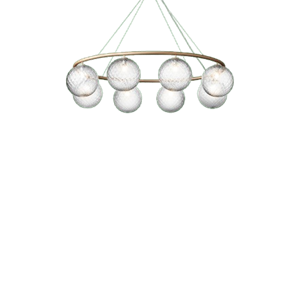 Nuura Miira 8 Oval Kronleuchter Messing/ Optik Klar