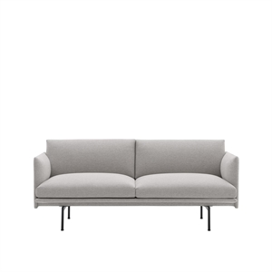 Muuto Outline 2-Sitzer-Sofa Clay 12 Schwarz