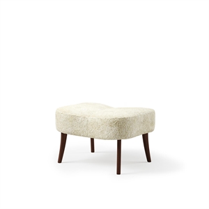 Warm Nordic Pragh Pouf Schaffell Gebrochenes Weiß/ Geölter Walnuss