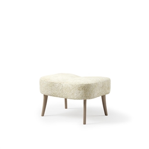 Warm Nordic Pragh Pouf Schaffell Gebrochenes Weiß/ Weiß Geölte Eiche