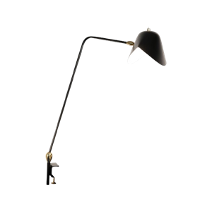 Serge Mouille Two Rotulas Agrafée Schreibtischlampe Schwarz