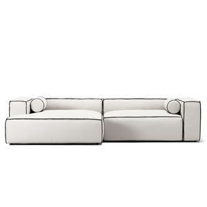Decotique Grand Hue 3-Sitzer Sofa Chaiselongue Links Steam/ Weiß/Graphitgrau