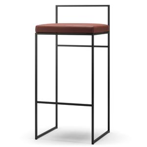 Department Barhocker mit Rückenlehne 90 cm Schwarz/Braun Leder